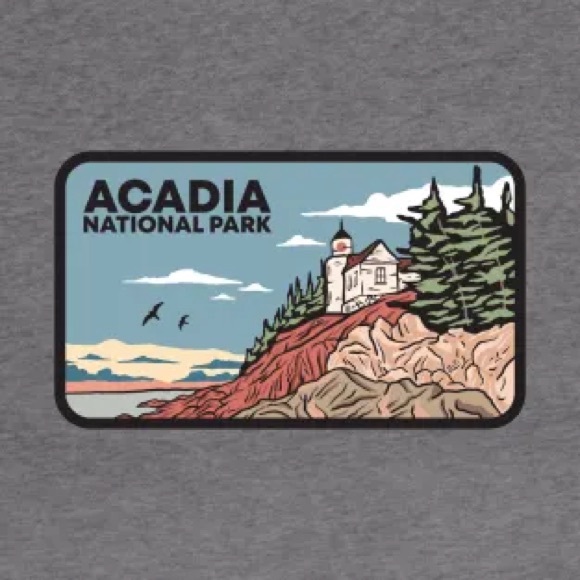 Men's Acadia National Park Gray Hoodie Large new without tag - Picture 2 of 2